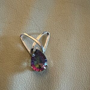 Multicolor and silver teardrop Pendant